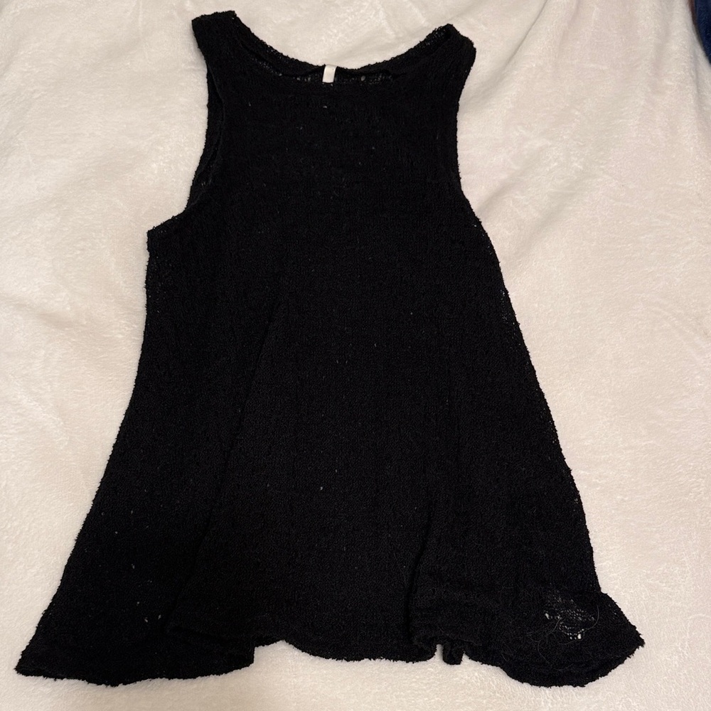 Sage Black Textured Tank Top
